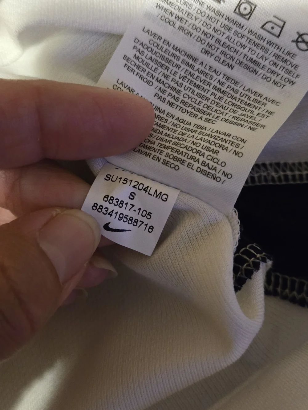 Nike White Soccer Jersey with Black and Blue Details
